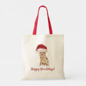 Tote Bag Happy Howlidays Yorkshire Terrier (Dos)