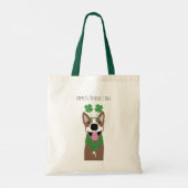 Tote Bag Happy Jour de la Saint Patrick Brown chien vert (Dos)