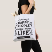 Tote Bag Happy Life with Faith – Proverbs 15:15 Art (De près)