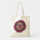 Tote Bag Happy Mind Happy Life Motivational Design graphiqu (Dos)