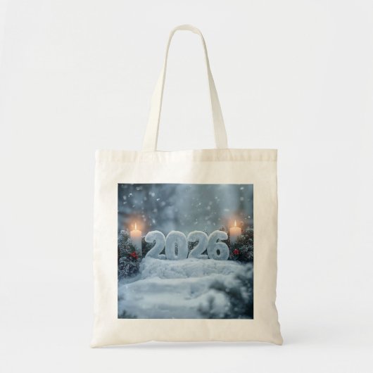 Tote Bag happy new year 2026 winter calm totebag (Devant)