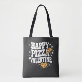 Tote Bag Happy Pizza Valentine Funny Pizza Love Design (Devant)