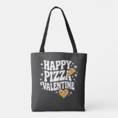 Tote Bag Happy Pizza Valentine Funny Pizza Love Design (Dos)