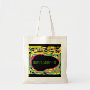 Tote Bag Happy Shopper logo message couleurs arc-en-ciel