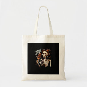 Tote Bag Happy Summerween Vibes Skeleton IceCream Summer Ha