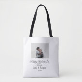 Tote Bag Happy Valentine's day couple photo modern simple t (Devant)
