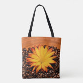 Tote Bag Haricots Brown au café, marguerite jaune (Dos)