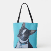 Tote Bag Haricots the Boston Terrier Painting (Dos)