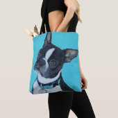 Tote Bag Haricots the Boston Terrier Painting (De près)