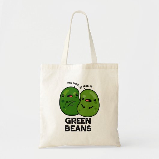 Tote Bag Haricots verts amusant Jalous Bean Pun (Devant)