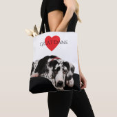 Tote Bag Harlequin great dane (De près)
