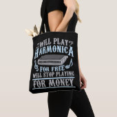 Tote Bag Harmonica Player Blues Music French Harp Lover (De près)