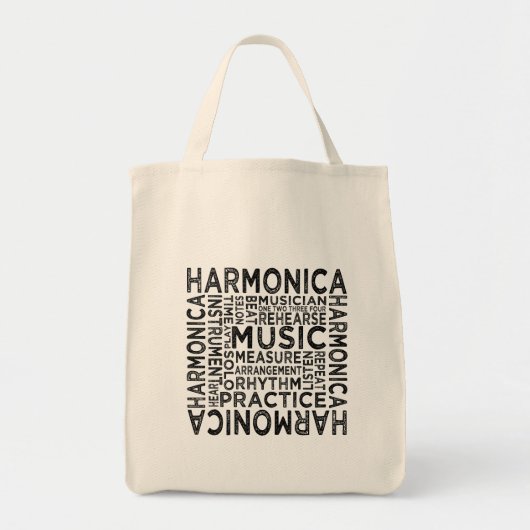 Tote Bag Harmonica Typographie (Devant)
