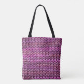 Tote Bag Harmonie de Knit : Texture de bande violette (Dos)