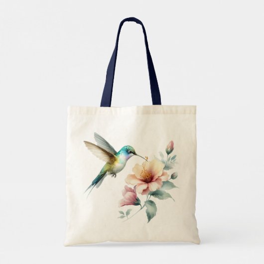 Tote Bag Harmonie des colibris avec un Hibiscus élégant (Dos)