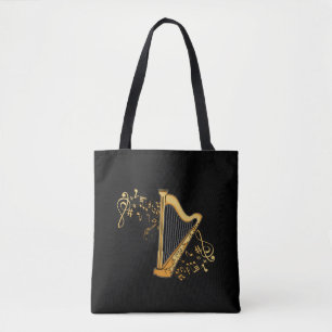 Tote Bag Harp Joueur Cadeaux Filles Harpist Femmes Harpe Mu