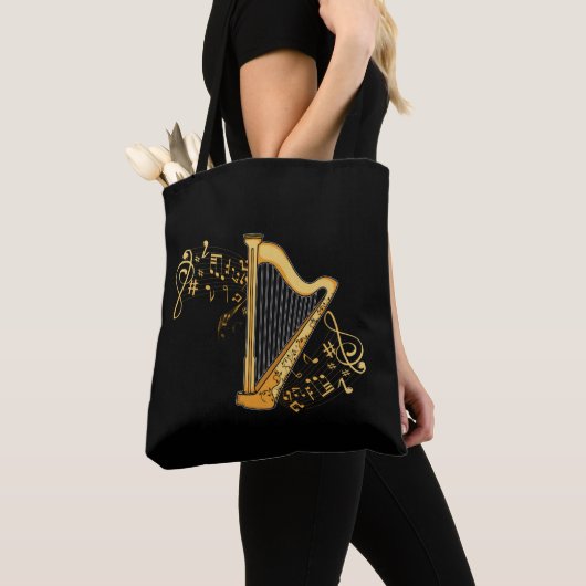 Tote Bag Harp Joueur Cadeaux Filles Harpist Femmes Harpe Mu (De près)