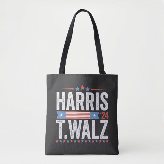 Tote Bag Harris Walz Élection 2024 Kamala Tim Waltz (Devant)