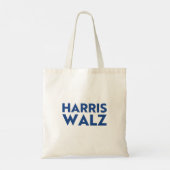 Tote Bag Harris Walz typographie bleue moderne (Dos)