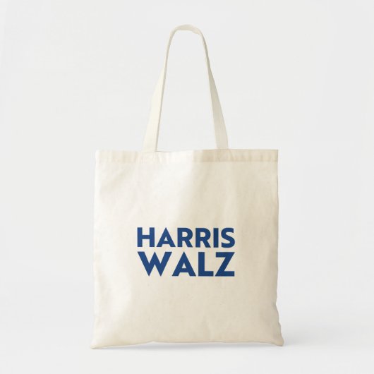 Tote Bag Harris Walz typographie bleue moderne (Devant)