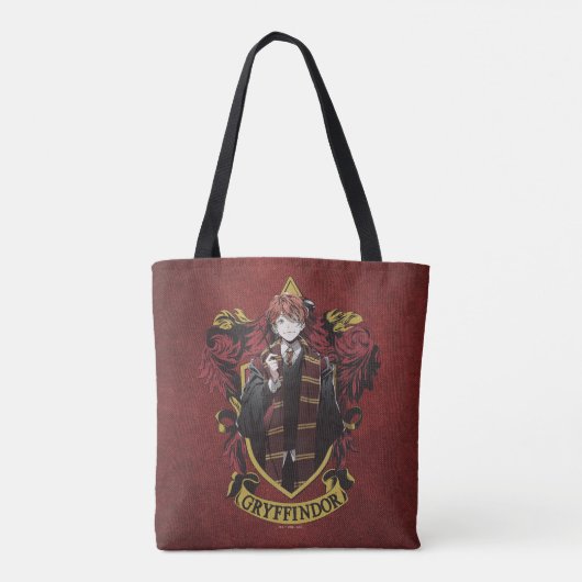 Tote Bag HARRY POTTER™ | Anime Ron Weasley House Crest (Dos)