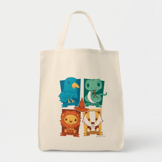 TOTE BAG HARRY POTTER™ | CARTOON HOGWARTS™ MAISONS (Devant)