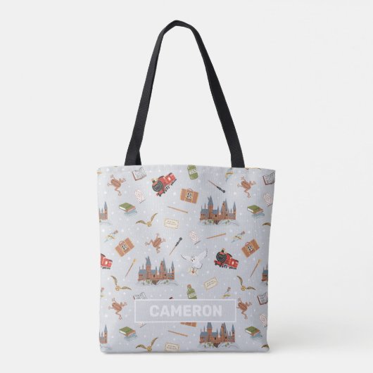 Tote Bag Harry Potter Cartoon Hogwarts Pattern (Dos)