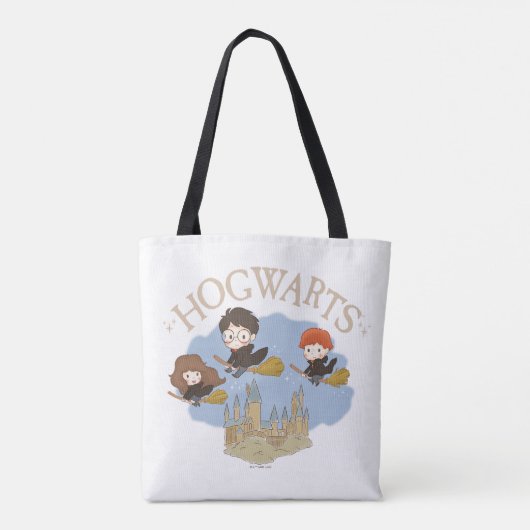 Tote Bag HARRY POTTER™, Hermione & Ron Fly Over HOGWARTS™ (Dos)