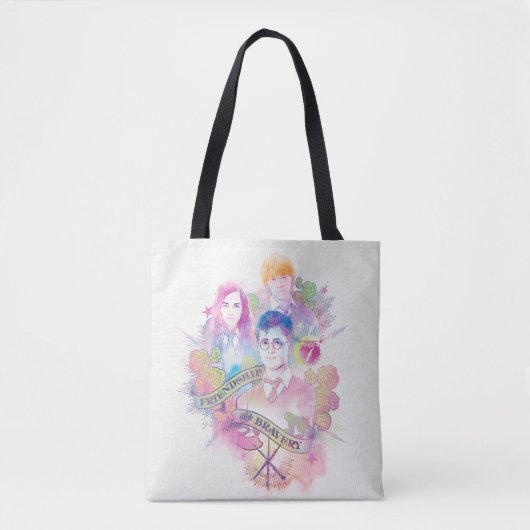Tote Bag Harry Potter Spell | Harry, Hermione et Ron Waterc (Devant)