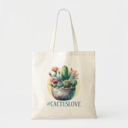 Tote Bag Hashtag Cactuslove (Devant)