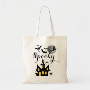 Tote Bag Hauné House Flying Witch Halloween Éffrayant
