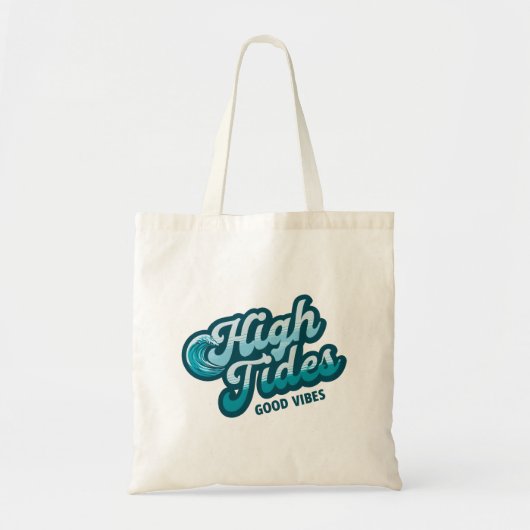 Tote Bag Haut Marées Good Vibes - Conception des vagues côt (Devant)