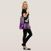 Tote Bag Haut talons bleus et collage Empreinte de léopard (Sur le modèle)