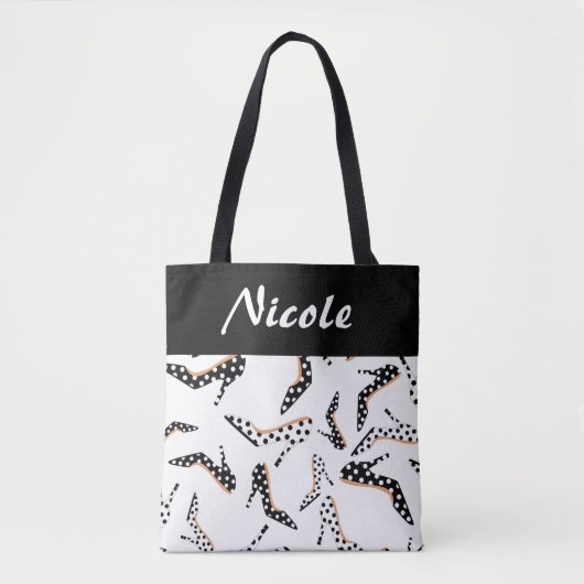 Tote Bag Haut talons noir et blanc (Devant)
