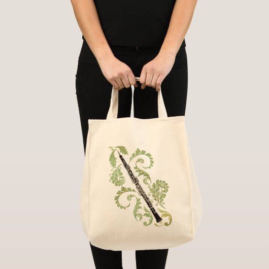 Tote Bag Hautbois et feuillage (Devant (produit))