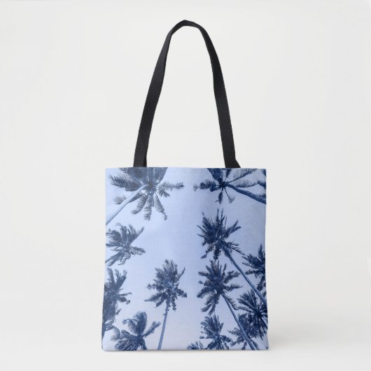 Tote Bag Hauts palmiers, ciel bleu clair. (Devant)