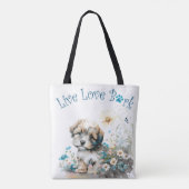 Tote Bag Havanais maman chien floral (Dos)