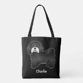 Tote Bag Havanais Noir Avec Moustache Blanche Et Texte Pers (Dos)