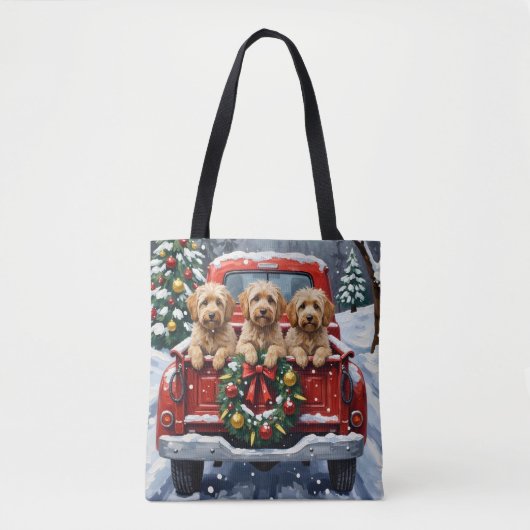 Tote Bag Havanese Christmas Red Truck Holiday (Devant)