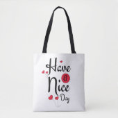 Tote Bag Have a Nice Day Typography with Heart Balloons (Devant)