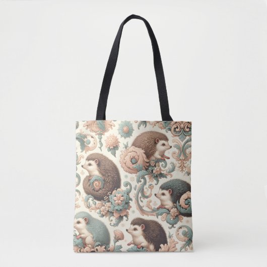 Tote Bag Haven de Hérisson Whimsical : Floral victorien (Devant)