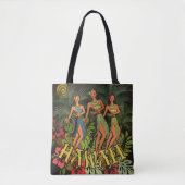 Tote Bag Hawaii Aloha Palm Hula Art Design (Devant)