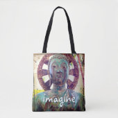 Tote Bag Hawaii Bouddha Turquoise Photo Imagine Script Bold (Devant)