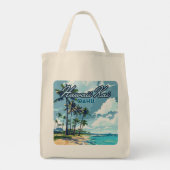 Tote Bag Hawaii Kai Honolulu Oahu Hawaii Retro (Dos)