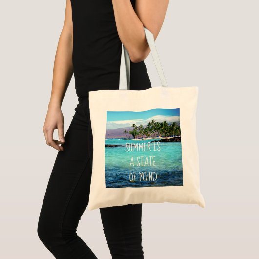 Tote Bag Hawaii Ocean Palm Trees Summer est un état d'espri (Devant (produit))