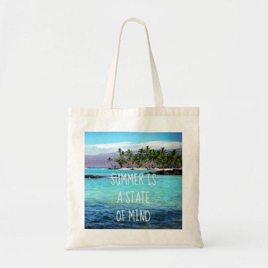 Tote Bag Hawaii Ocean Palm Trees Summer est un état d'espri (Devant)