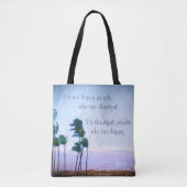Tote Bag Hawaii Palm Tree Photo Remerciements Happful Peopl (Devant)
