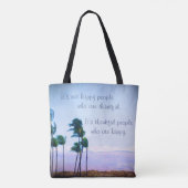 Tote Bag Hawaii Palm Tree Photo Remerciements Happful Peopl (Dos)