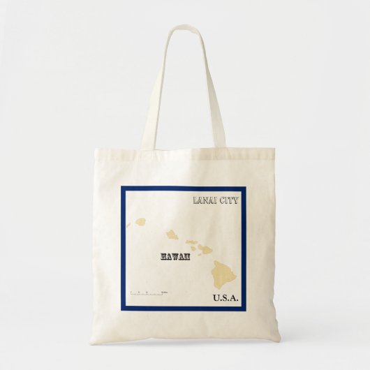 Tote Bag - Hawaii State Map with City (Devant)