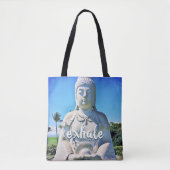 Tote Bag Hawaii Tropical Buddha Photo Exhale Script élégant (Devant)